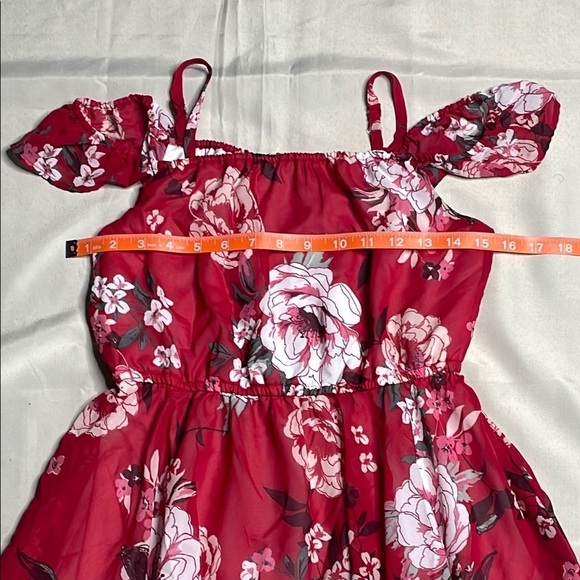 PLACE Red Floral Off-Shoulder Dress - Picture 6 of 8
